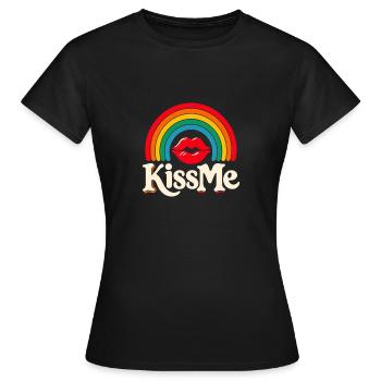 Embrasse-moi LGBT - T-shirt Femme - noir - Devant - AI Model Female 172 dark (172cm)