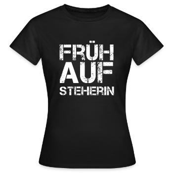 Frühaufsteherin - Frauen T-Shirt - Schwarz - Vorne - AI Model Female 172 dark (172cm)