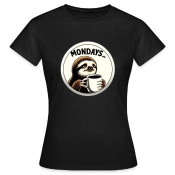Le lundi - T-shirt Femme - noir - Devant - AI Model Female 172 dark (172cm)