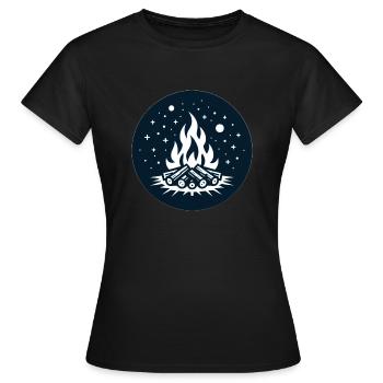 Feu de camp - T-shirt Femme - noir - Devant - AI Model Female 172 dark (172cm)