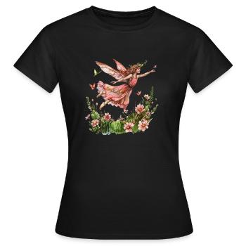Fantaisie Fée Magie Conte de Fées Fille Nature Été - T-shirt Femme - noir - Devant - AI Model Female 172 dark (172cm)