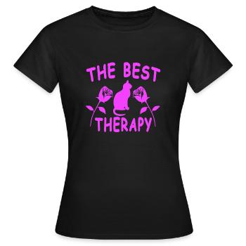 Chat - T-shirt Femme - noir - Devant - AI Model Female 172 dark (172cm)