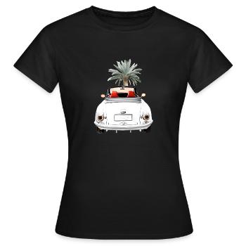 Cabriolet en été avec le plaisir de conduire Palme Cabriolet - T-shirt Femme - noir - Devant - AI Model Female 172 dark (172cm)