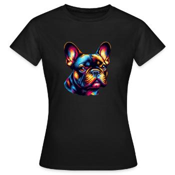 Bouledogue français - T-shirt Femme - noir - Devant - AI Model Female 172 dark (172cm)