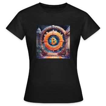 Bitcoin Portal 2 - Frauen T-Shirt - Schwarz - Vorne - AI Model Female 172 dark (172cm)
