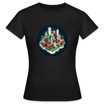 La ville, un chef-d’œuvre architectural - T-shirt Femme - noir - Devant - AI Model Female 172 dark (172cm)