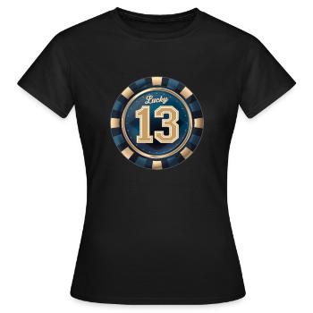 Chanceux 13 - T-shirt Femme - noir - Devant - AI Model Female 172 dark (172cm)