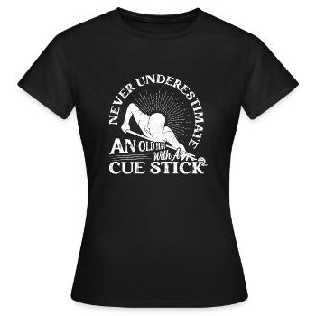 An Old Man With A Cue Stick Billiard Player Billar - Frauen T-Shirt - Schwarz - Vorne - AI Model Female 172 dark (172cm)