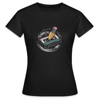 cassette - Women's T-Shirt - black - Front - AI Model Female 172 dark (172cm)