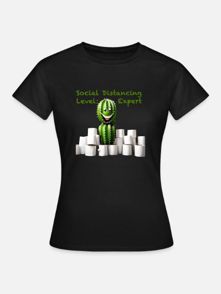 Social Distancing Level Expert - Frauen T-Shirt - Schwarz