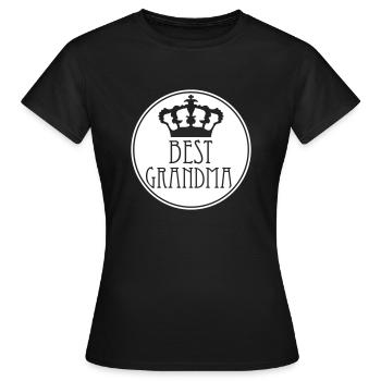 Meilleure grand-mère Couronne Reine Chic Logo Cercle Rond - T-shirt Femme - noir - Devant - AI Model Female 172 dark (172cm)