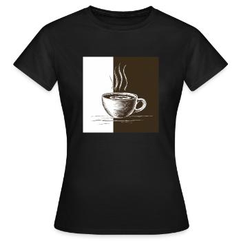 L’heure du café - T-shirt Femme - noir - Devant - AI Model Female 172 dark (172cm)