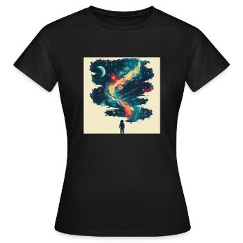 promesses spatiales - T-shirt Femme - noir - Devant - AI Model Female 172 dark (172cm)