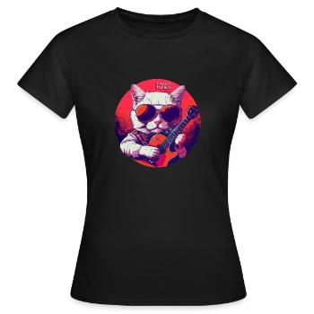 Tabby Tunes - Women's T-Shirt - black - Front - AI Model Female 172 dark (172cm)
