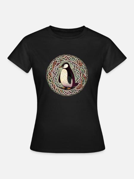 Keltischer Pinguin - Frauen T-Shirt - Schwarz