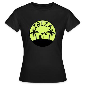 Palmiers de l’île Ibiza - T-shirt Femme - noir - Devant - AI Model Female 172 dark (172cm)