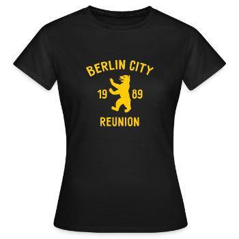 Berlin City - 1989 - La Réunion - Berliner Bär - T-shirt Femme - noir - Devant - AI Model Female 172 dark (172cm)