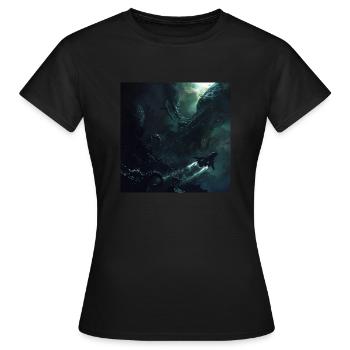 Espace sombre - T-shirt Femme - noir - Devant - AI Model Female 172 dark (172cm)