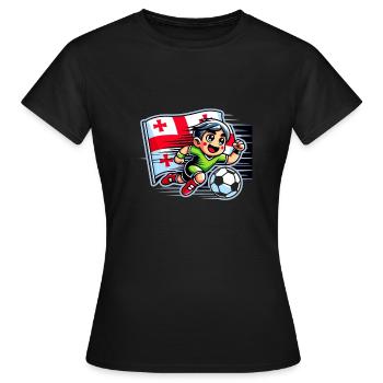 Georgischer Fußballspieler - Frauen T-Shirt - Schwarz - Vorne - AI Model Female 172 dark (172cm)