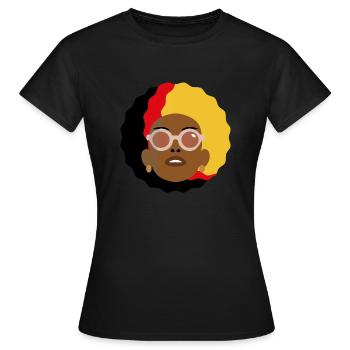 Afro Colors Confident Woman - Women's T-Shirt - black - Front - AI Model Female 172 dark (172cm)