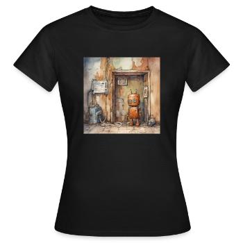 Old rusty abandoned robots - Women's T-Shirt - black - Front - AI Model Female 172 dark (172cm)