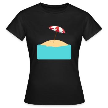 Plage avec île à remplir - T-shirt Femme - noir - Devant - AI Model Female 172 dark (172cm)