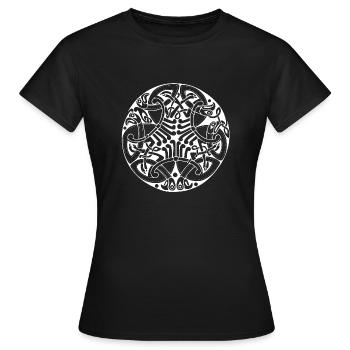 Cercles celtiques, coins, échantillons, symboles gothiques - T-shirt Femme - noir - Devant - AI Model Female 172 dark (172cm)