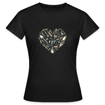 Stilvolles Garten Herz - Frauen T-Shirt - Schwarz - Vorne - AI Model Female 172 dark (172cm)