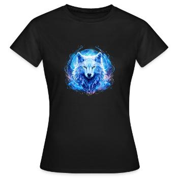 Loup céleste - T-shirt Femme - noir - Devant - AI Model Female 172 dark (172cm)