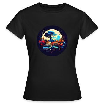 Dreamy reading experience - Women's T-Shirt - black - Front - AI Model Female 172 dark (172cm)