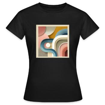 Pastell Sinfonie - Abstraktes Gemälde - Frauen T-Shirt - Schwarz - Vorne - AI Model Female 172 dark (172cm)