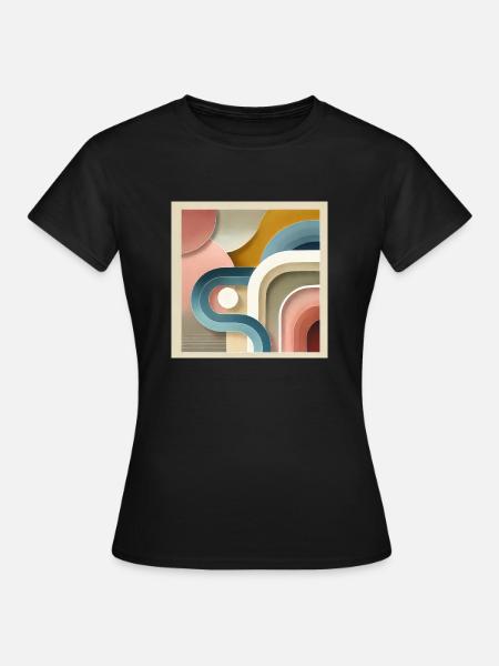 Pastell Sinfonie - Abstraktes Gemälde - Frauen T-Shirt - Schwarz