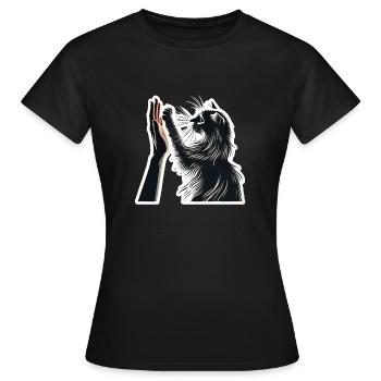 Katzenfreunde - Frauen T-Shirt - Schwarz - Vorne - AI Model Female 172 dark (172cm)