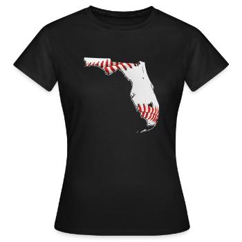 Carte du vrai baseball en Floride - T-shirt Femme - noir - Devant - AI Model Female 172 dark (172cm)