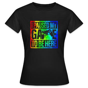 Gamer Jeu En Ligne Jeux Sur Ordinateur Arcade Neon - T-shirt Femme - noir - Devant - AI Model Female 172 dark (172cm)