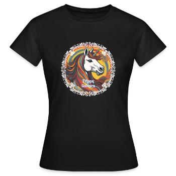 Trippy Unicorn - Frauen T-Shirt - Schwarz - Vorne - AI Model Female 172 dark (172cm)