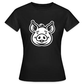 Schwein Schweinchen - Frauen T-Shirt - Schwarz - Vorne - AI Model Female 172 dark (172cm)
