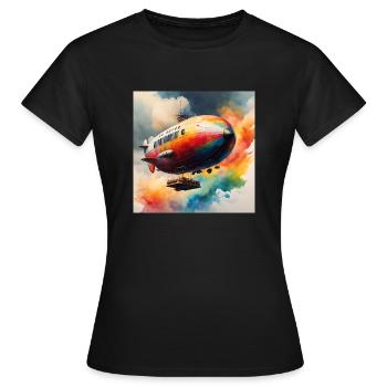 Zeppelin coloured - Women's T-Shirt - black - Front - AI Model Female 172 dark (172cm)