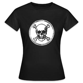 Pirate crâne et os - T-shirt Femme - noir - Devant - AI Model Female 172 dark (172cm)