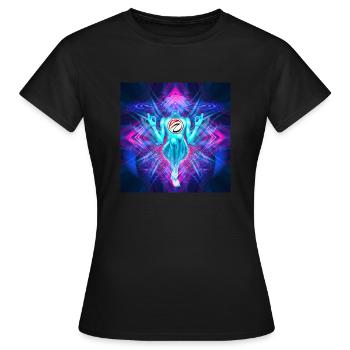 "Avalokiteśvara" Psytrance Goa Trance Style/Clair - T-shirt Femme - noir - Devant - AI Model Female 172 dark (172cm)