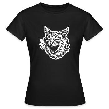 Chat Chats Chat Dame Chat Amoureux Chat Visage - T-shirt Femme - noir - Devant - AI Model Female 172 dark (172cm)