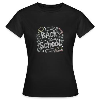 back to school - Women's T-Shirt - black - Front - AI Model Female 172 dark (172cm)
