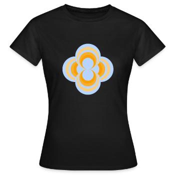 Retro-Aufkleber - Frauen T-Shirt - Schwarz - Vorne - AI Model Female 172 dark (172cm)