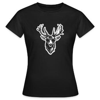 Chevreuil, faon, chevreuil - T-shirt Femme - noir - Devant - AI Model Female 172 dark (172cm)