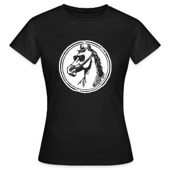 Cheval Chevaux Tête de cheval - T-shirt Femme - noir - Devant - AI Model Female 172 dark (172cm)
