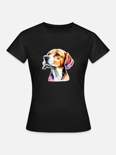 Acquerelli di Beagle - Maglietta da donna - nero