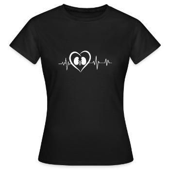 Herzschlag Lunge - Frauen T-Shirt - Schwarz - Vorne - AI Model Female 172 dark (172cm)