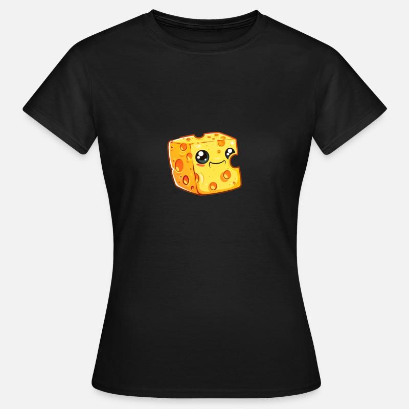 Smiling drawn cheese block - Women's T-Shirt - black