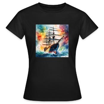 Voilier - T-shirt Femme - noir - Devant - AI Model Female 172 dark (172cm)