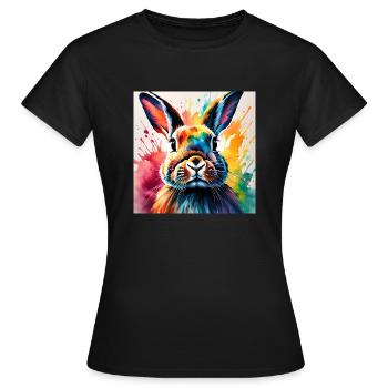 Lièvre - T-shirt Femme - noir - Devant - AI Model Female 172 dark (172cm)